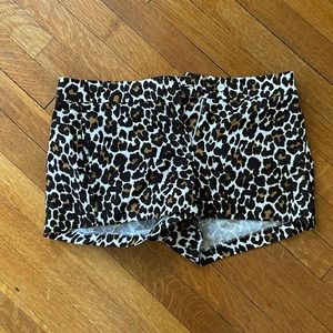 J crew leopard print shorts size 8